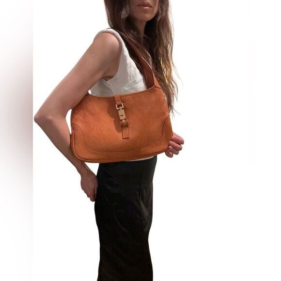 Gucci Tan Leather Jackie piston lock Shoulder Bag - Picture 11 of 14